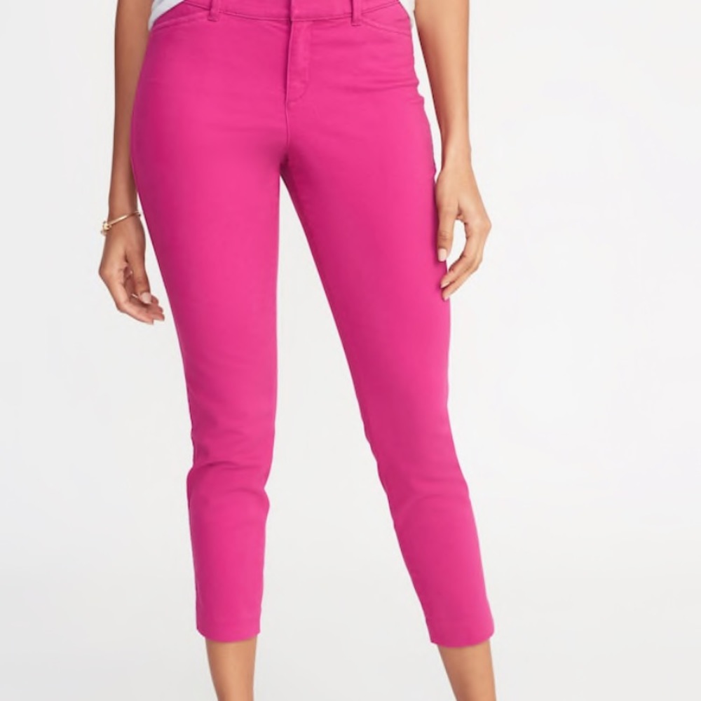 Old Navy Mid-Rise Sateen Pixie Ankle Chinos